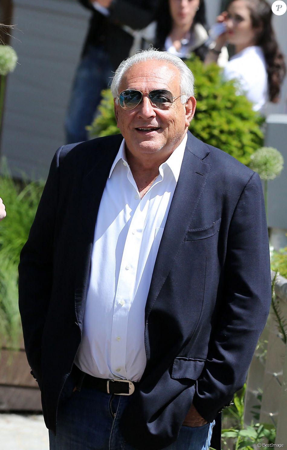 Dominique Strauss Kahn aux Internationaux de France de tennis de Roland Garros le 30 mai 2015.