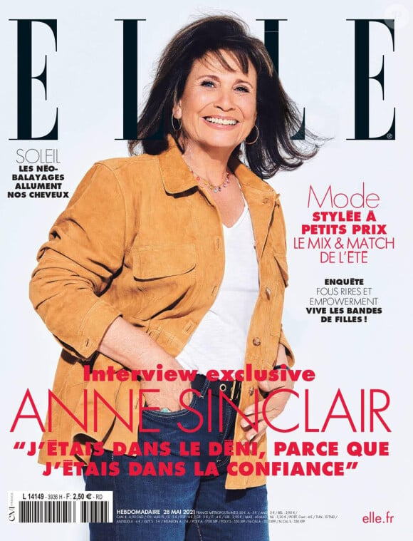 Anne Sinclair en couverture d'ELLE, en kiosque vendredi 28 mai 2021