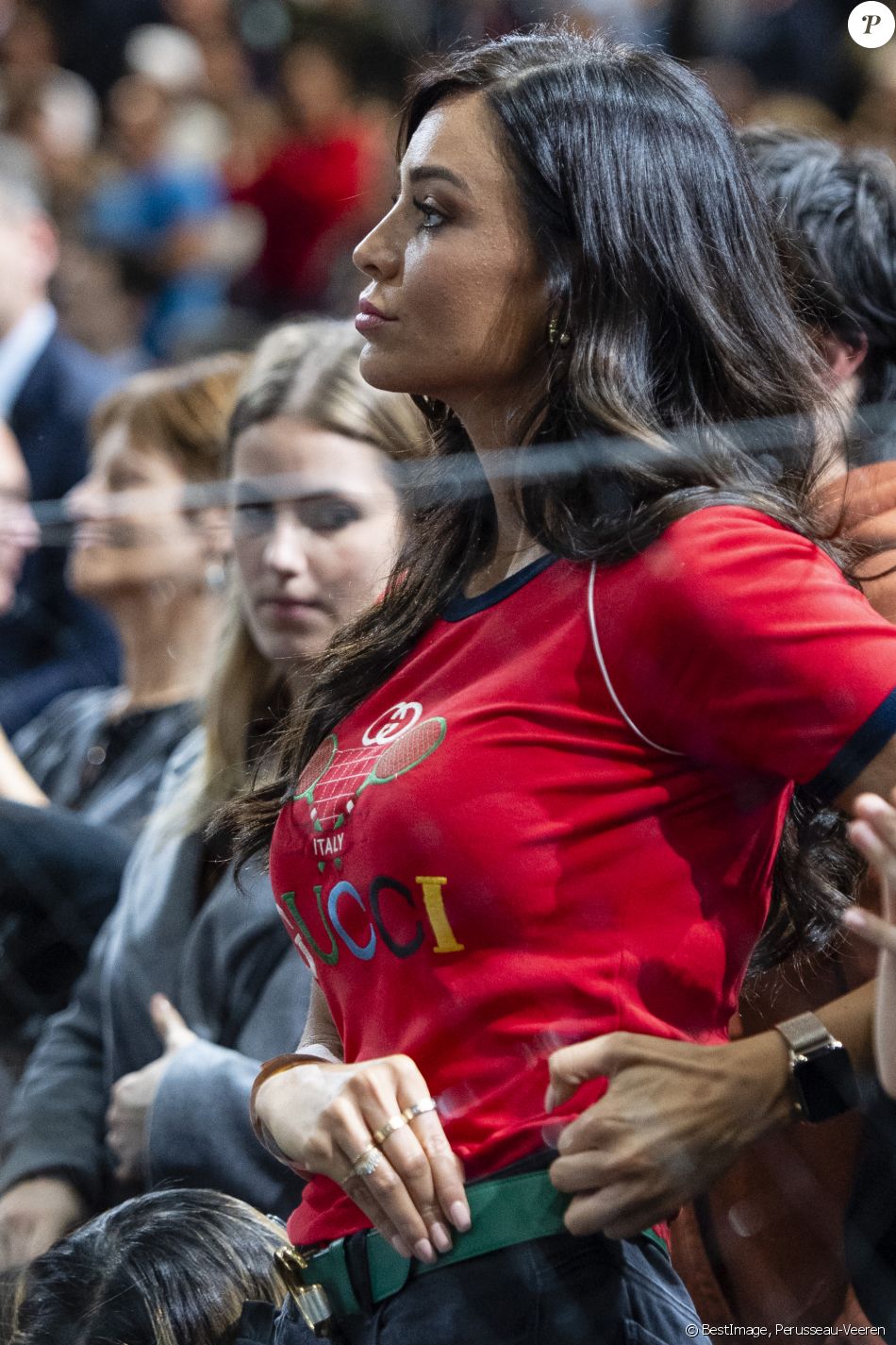 Jade Foret (Lagardère) assiste au match "Benoît Paire - Gaël Monfils (4/6-6/7)" lors du tournoi Rolex Paris Masters 2019, le 30 octobre 2019. © Perusseau-Veeren/Bestimage