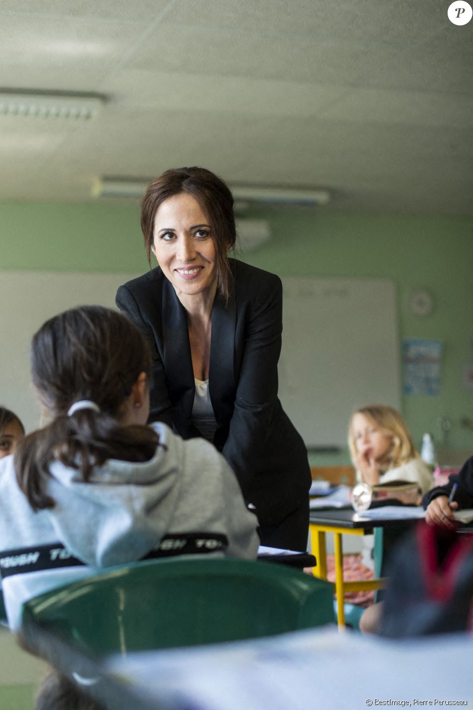 Exclusif - Fabienne Carat sur le tournage d'un court métrage pour la Fondation "Action Enfance" à Amboise pour le projet "Action Enfance fait son Cinéma". © Pierre Perusseau / Bestimage