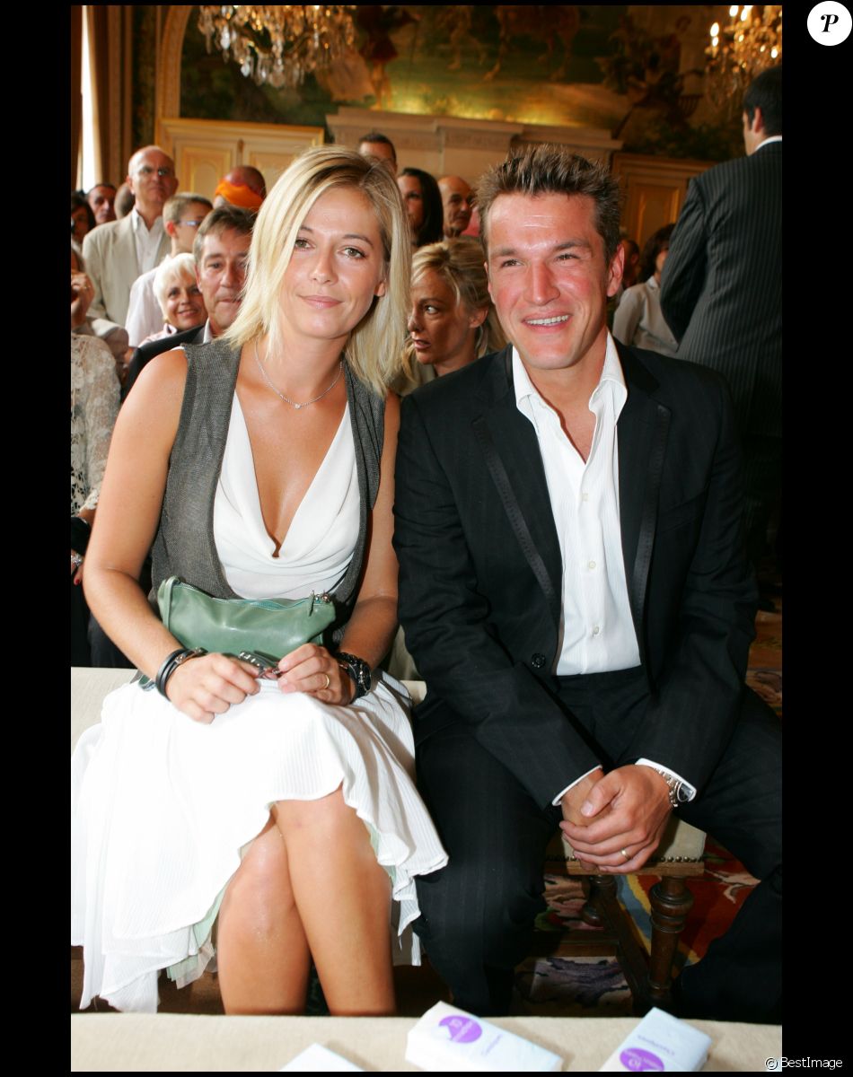 Benjamin Castaldi et Flavie Flament à la mairie de Neuilly-sur-Seine en 2005.