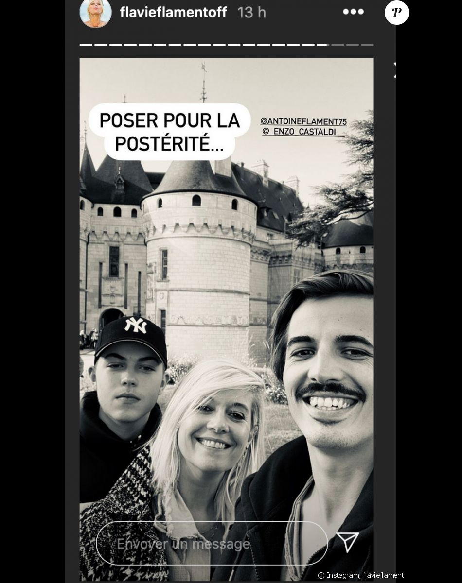 Flavie Flament et ses fils, Antoine et Enzo. Le 11 octobre 2020