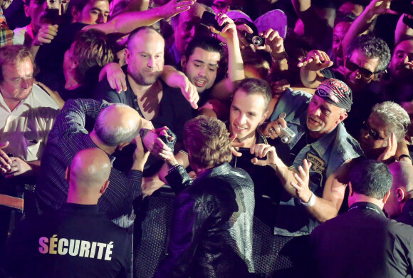 Exclusif - Concert de la tournee "Born Rocker Tour" de Johnny Hallyday au POPB de Bercy a Paris. Le 16 juin 2013  