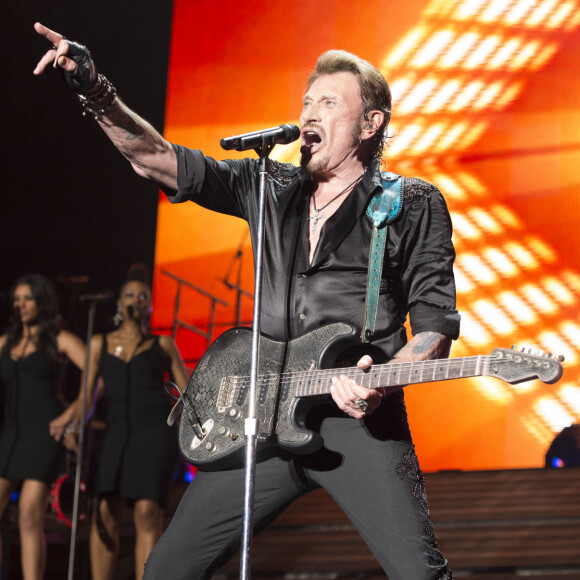 Exclusif - Johnny Hallyday en concert au POPB de Bercy et au Theatre de Paris a Paris - Jour 2 de la tournee "Born Rocker Tour".
