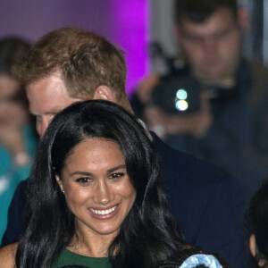 Le prince Harry, duc de Sussex, et Meghan Markle, duchesse de Sussex, assistent à la cérémonie "Wellchild Awards" au Royal Lancaster Hotel à Londres, le 15 octobre 2019.