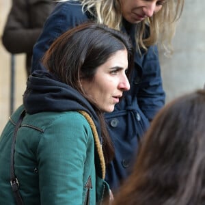 Géraldine Nakache - Sorties des obsèques de Marie Laforêt en l'église Saint-Eustache à Paris. Le 7 novembre 2019.