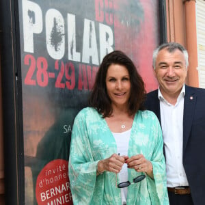 La comédienne Astrid Veillon et Joseph Segura - 1er Festival du Polar de Saint Laurent du Var, le 28 avril 2018. © Bruno Bebert / Bestimage