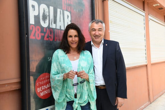 La comédienne Astrid Veillon et Joseph Segura - 1er Festival du Polar de Saint Laurent du Var, le 28 avril 2018. © Bruno Bebert / Bestimage