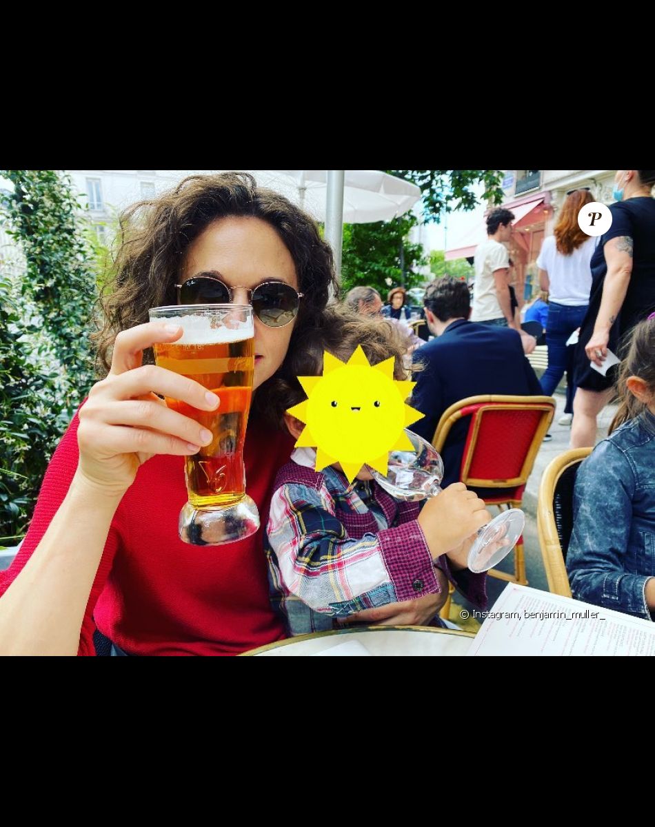 Céline Kallmann et l'un de ses enfants, le 14 juin 2020