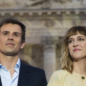 Jean-Baptiste Marteau et Daphné Bürki - Soirée "Notre Dame de Paris, Le Grand Concert" dans la Cour des Invalides à Paris. Le 20 Avril 2019. © Pierre Perusseau / Bestimage