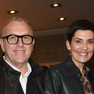 Exclusif - Frédéric Cassin et sa femme Cristina Cordula - People en backstage du spectacle "Jeanfi Janssens atterrit à l'Olympia" à Paris le 9 janvier 2020. © Coadic Guirec/Bestimage