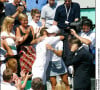 Justine Henin et son ex-mari Pierre-Yves Hardenne à Roland-Garros en 2003. © Rindoff - Martinez / BestImage