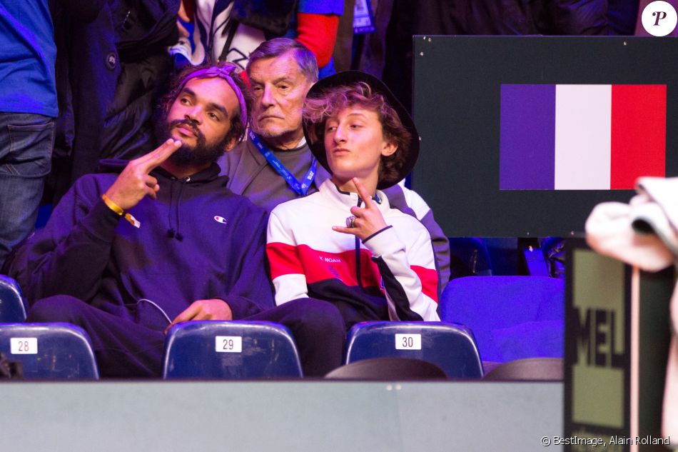 Joakim et Joalukas Noah au stade Pierre Mauroy à Villeneuve d'Ascq, le 23 novembre 2018. © Alain Rolland / Imagebuzz / Bestimage