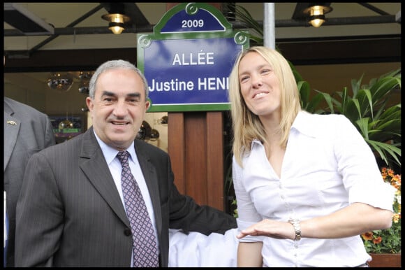 Jean Gachassin et Justine Henin en 2009.