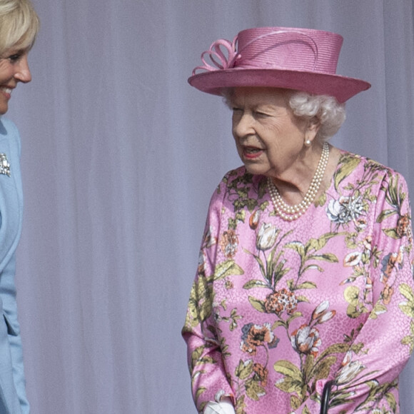 Le président des Etats-Unis Joe Biden et sa femme Jill Biden visitent le château de Windsor en compagnie de la reine Elizabeth II, le 13 juin 2021. 