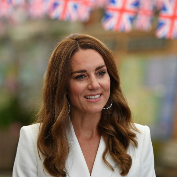 Catherine Kate Middleton, duchesse de Cambridge, au Big Lunch Initiative en marge du sommet du G7 à Saint Ives le 11 juin 2021.