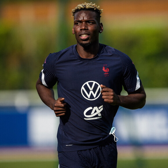 Paul Pogba - Entraînement de l'équipe de France au centre National du Football de Clairefontaine-en-Yvelines, France, le 31 mai 2021. © Federico Pestellini/Panoramic/Bestimage