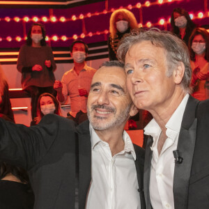 Elie Semoun et Franck Dubosc - Enregistrement de l'émission "La grosse charriade". Le 10 décembre 2020. © Jack Tribeca / Bestimage