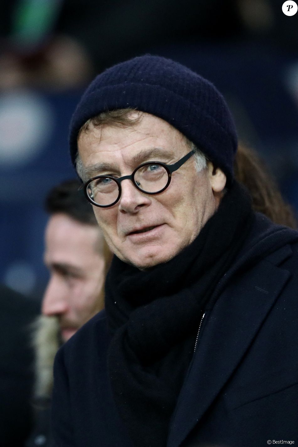 Franck Dubosc dans les tribunes du match de football PSG - Guingamp (9-0) au Parc des Princes à Paris le 19 janvier 2019.