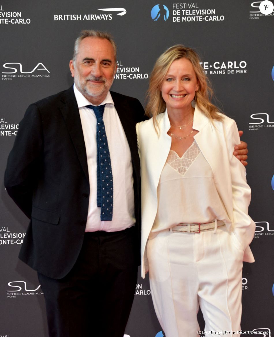 Antoine Duléry et Catherine Marchal lors de la soirée d'ouverture du 60ème Festival de Télévision de Monte-Carlo au Grimaldi Forum à Monaco, le 18 juin 2021. Créé en 1961 par le Prince Rainier III de Monaco, le Festival de Télévision de Monte-Carlo présente, depuis plus d'un demi-siècle, les tendances du petit écran et anticipe les révolutions du secteur. © Bruno Bébert/Bestimage