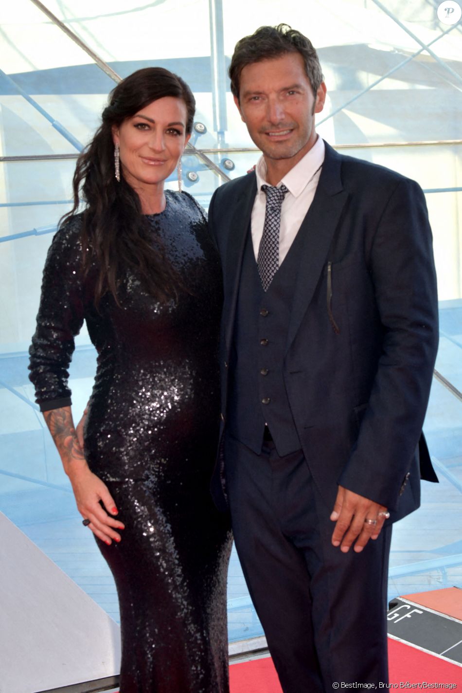 Franck Sémonin et sa femme Hélène lors de la soirée d'ouverture du 60ème Festival de Télévision de Monte-Carlo au Grimaldi Forum à Monaco, le 18 juin 2021. Créé en 1961 par le Prince Rainier III de Monaco, le Festival de Télévision de Monte-Carlo présente, depuis plus d'un demi-siècle, les tendances du petit écran et anticipe les révolutions du secteur. © Bruno Bébert/Bestimage