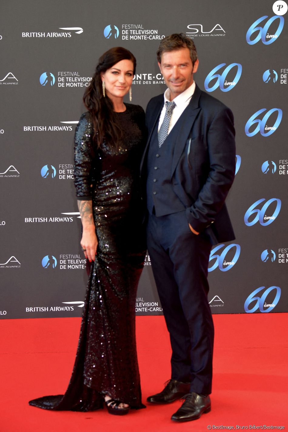Franck Sémonin et sa femme Hélène lors de la soirée d'ouverture du 60ème Festival de Télévision de Monte-Carlo au Grimaldi Forum à Monaco, le 18 juin 2021. Créé en 1961 par le Prince Rainier III de Monaco, le Festival de Télévision de Monte-Carlo présente, depuis plus d'un demi-siècle, les tendances du petit écran et anticipe les révolutions du secteur. © Bruno Bébert/Bestimage