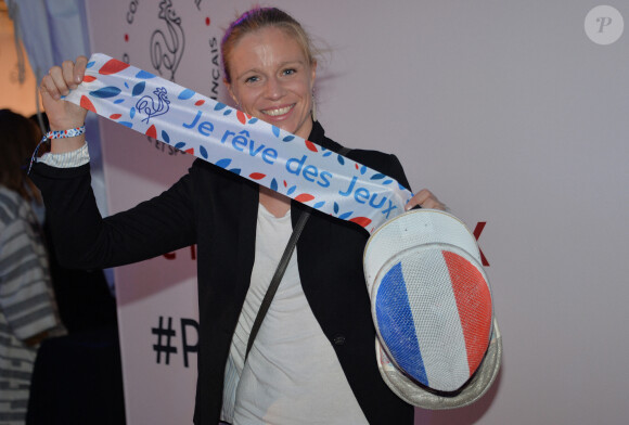 Astrid Guyart - Rassemblement pour le lancement de la campagne "Je rêve des Jeux" pour la candidature de "Paris 2024" pour les Jeux Olympiques à Paris. Le 25 septembre 2015.