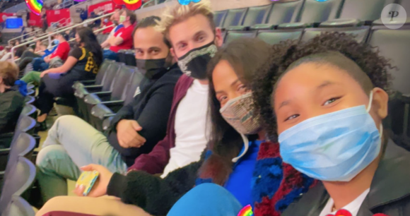 Vincent Benoliel, M. Pokora, Christina Milian et sa fille Violet ont assisté au match de NBA opposant les Los Angeles Lakers aux Los Angeles Clippers. Le 6 mai 2021.