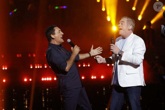 Exclusif - Dany Brillant et Garou - Enregistrement de l'émission "Fête de la musique à Roland Garros" à Paris, diffusée sur France 2 en direct le 21 juin © Cyril Moreau / Bestimage