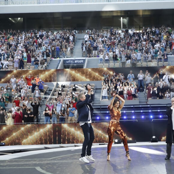 Exclusif - Patrick Hernandez, Laury Thilleman et Garou - Enregistrement de l'émission "Fête de la musique à Roland Garros" à Paris, diffusée sur France 2 en direct le 21 juin © Cyril Moreau / Bestimage