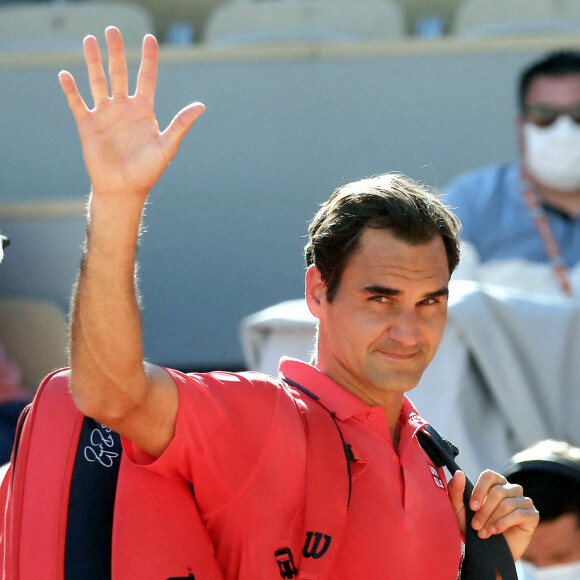 Roger Federer lors des internationaux de tennis de Roland Garros à Paris. © Dominique Jacovides / Bestimage