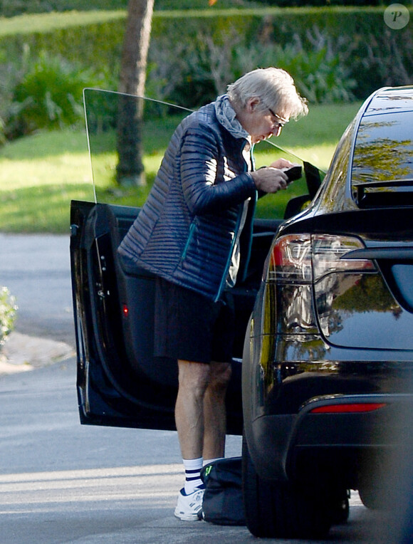 Exclusif - Harrison Ford, 78 ans, va prendre une leçon de tennis à Los Angeles le 26 janvier 2021.