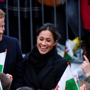 Le prince Harry et sa fiancée Meghan Markle visitent le château de Cardiff, Royaume Uni, le 18 janvier 2018.
