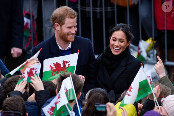 Le prince Harry et sa fiancée Meghan Markle visitent le château de Cardiff, Royaume Uni, le 18 janvier 2018.
