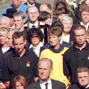 Le prince Philip, le prince William, Earl Spencer, le prince Harry et le prince Charles lors des funérailles de Diana à Londres, en septembre 1997.