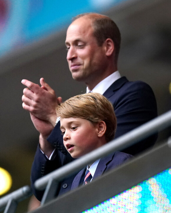 Prince William et son fils le prince George au Wembley Stadium, Londres. Mardi 29 juin 2021