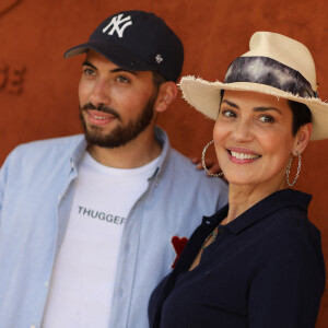 Cristina Cordula son fils Enzo au village lors des internationaux de tennis de Roland Garros à Paris, France. © Jacovides-Moreau/Bestimage