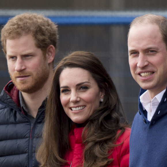 Le prince Harry, Catherine Kate Middleton, duchesse de Cambridge et le prince William, duc de Cambridge participent au "2017 Money London Marathon Training Day" au parc olympique Reine Elizabeth à Londres le 5 février 2017