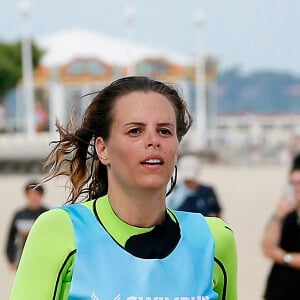 Exclusif - Laure Manaudou - La championne de natation L.Manaudou organise et lance la 1er édition de sa course, la "Swimrun" à Arcachon, France, le 23 juin 2019. Maintenant organisatrice de course avec son amie C.Gauzet, ancienne candidate de l'émission Koh-Lanta. Cette première édition de course et de nage était composée de 12 kilomètres de course dans le sable et 3 kilomètres de nage en mer. © Patrick Bernard/Bestimage