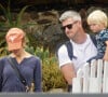 Renée Zellweger, son compagnon Ant Anstead et le fils de ce dernier, Hudson, arrivent au domicile d'Ant Anstead à Los Angeles, le 3 juillet 2021.