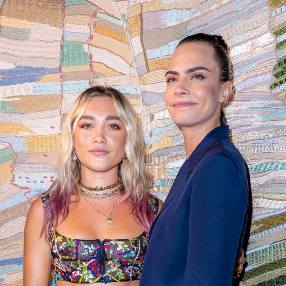 Florence Pugh et Cara Delevingne assistent au défilé Christian Dior (collection Haute Couture automne-hiver 2021-2022) au Musée Rodin. Paris, le 5 juillet 2021. ©Olivier Borde / BestImage