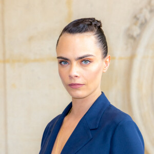 Cara Delevingne assiste au défilé Christian Dior (collection Haute Couture automne-hiver 2021-2022) au Musée Rodin. Paris, le 5 juillet 2021. ©Olivier Borde / BestImage