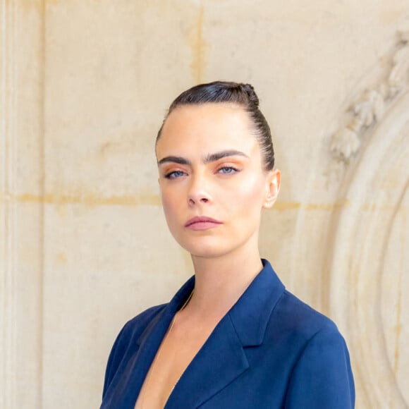 Cara Delevingne assiste au défilé Christian Dior (collection Haute Couture automne-hiver 2021-2022) au Musée Rodin. Paris, le 5 juillet 2021. ©Olivier Borde / BestImage