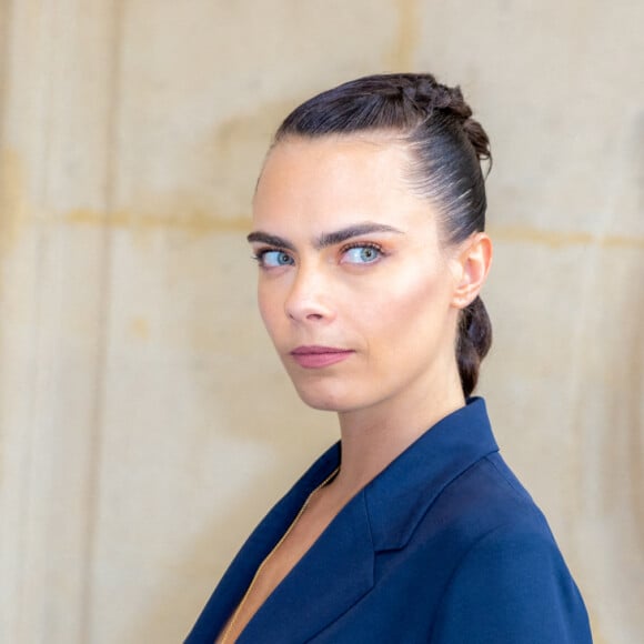 Cara Delevingne assiste au défilé Christian Dior (collection Haute Couture automne-hiver 2021-2022) au Musée Rodin. Paris, le 5 juillet 2021. ©Olivier Borde / BestImage