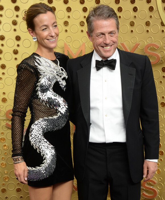 Hugh Grant et sa femme Anna Elisabet Eberstein à la soirée 1st Primetime Emmy Awards à Los Angeles, le 22 septembre 2019