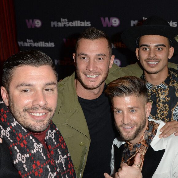Kevin Guedj, Anthony Nacca, Greg et Paga (Anthony Paggini Neuron) à l'avant-première de la nouvelle saison de l'émission de télé-réalité "Les Marseillais Asian Tour" au cinéma Gaumont Champs-Elysées à Paris, France, le 13 février 2019. © Veeren/Bestimage