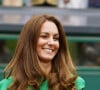Kate Middleton, duchesse de Cambridge, sur le court central du tournoi de Wimbledon au All England Lawn Tennis and Croquet Club à Londres, Royaume Uni, le 10 juillet 2021.