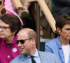 Le prince William, duc de Cambridge, et Kate Middleton, duchesse de Cambridge, dans les tibunes du tournoi de tennis de Wimbledon au All England Lawn Tennis and Croquet Club à Londres, Royaume Uni, le 10 juillet 2021.