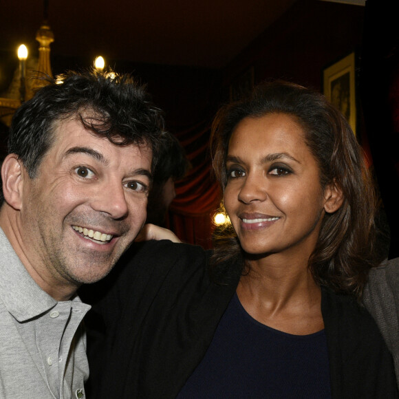 Exclusif - Prix Spécial - Stéphane Plaza et Karine Le Marchand - Première de la pièce "Le fusible" au théatre des Bouffes-Parisiens le 16 janvier 2016. © Evelyne Desaux / Bestimage 