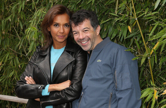 Karine Le Marchand et Stéphane Plaza - People au village des Internationaux de France de tennis de Roland Garros à Paris. Le 1er juin 2015. 